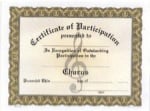 Participation Certificates - Chorus