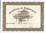 Achievement Certificates - Piano