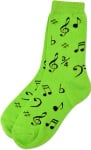 Neon Green with Black Note Socks