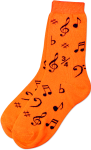 Orange with Black Note Socks