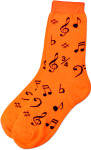 Orange with Black Note Socks