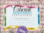 Choral Achievement Certificates