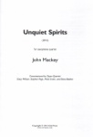 Unquiet Spirits - Sax Quartet SATB