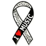 I Love Music Ribbon Magnet