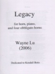 Legacy - Horn and Piano with 4 Obbligato Horns