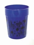Music Notes Plastic Cup Blue