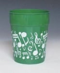 Music Notes Plastic Cup Green