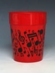 Music Notes Plastic Cup Red