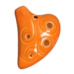 STL Ocarina 6-Hole E Major Mini Necklace Ocarina - Orange/Tangerine