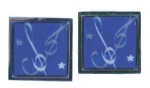 Blue Clef and Stars Cuff Links