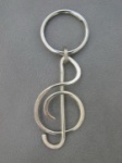 Nickel Treble Clef Key Ring