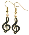 Black G Clef Earrings