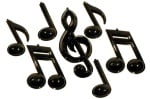 Black 3D Plastic Music Notes