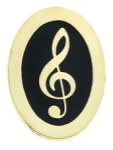 Oval Pin - Treble Clef