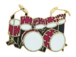 Drum Set Pin - Double Bass Red