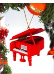 Grand Piano Ornament - Red