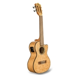Quilted Maple Natural Cutaway Electric Tenor Ukulele W/case