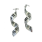 Silver Plated Spiral Keyboard Earrings