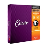 Elixir 16052 Phosphor Bronze Light (.012-.053) Acoustic Guitar Strings with Nanoweb Coating