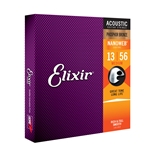 Elixir 16102 Phosphor Bronze Medium (.013 - .056) Acoustic Guitar Strings with Nanoweb Coating