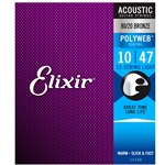 Elixir 11150 80/20 Bronze Light (.010 - .047) 12-String Acoustic Guitar Strings with Polyweb Coating