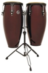 LP Aspire LPA646-DW 10 & 11 Conga Set with Stand (Dark Wood)