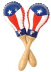 LP285-PR Mini Rawhide Maracas, Puerto Rican Flag