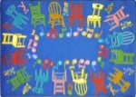 Musical Chairs Classroom Rug - 10 Ft 9 In x 13 Ft 2 In