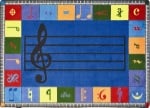 Note Worthy Elementary Music Classroom Rug - 5 Ft 4 In x 7 Ft 8 In