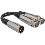 Hosa Y Cable Dual XLR3F to XLR3M - 6 in