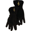 G Clef Fleece Gloves Black Med/Large