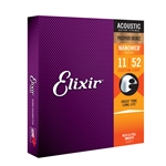 Elixir 16027 Phosphor Bronze Custom Light (.011 - .052) Acoustic Guitar Strings with Nanoweb Coating