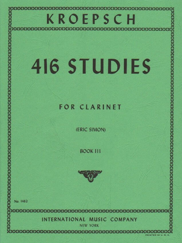416の発展的練習曲・第3巻（フリッツ・クレプシュ）（クラリネット）【416 Studies: Volume III】