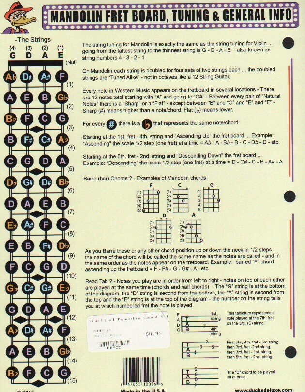 Mandolin Fretboard Chart