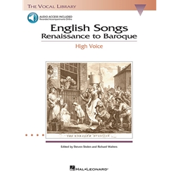 English Songs: Renaissance to Baroque (Bk/Audio) - High Voice and Piano