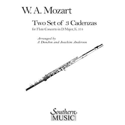 2 Sets of 3 Cadenzas in D Major for Flute Concerto K314/285d