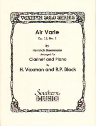 Air Varie, Op. 12, No. 2 - Clarinet and Piano