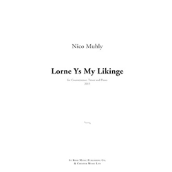 Lorne Ys My Likinge - Countertenor, Tenor, and Piano