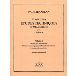 25 Technical and Melodious Studies, Volume 1 - Clarinet