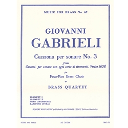 Canzona per sonare No. 3 - Brass Quartet or Choir