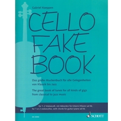Cello Fake Book - Cello (Solo or Duet) with Chords for Guitar or Piano