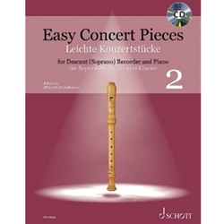 Easy Concert Pieces Book 2- Soprano Recorder and Piano with CD