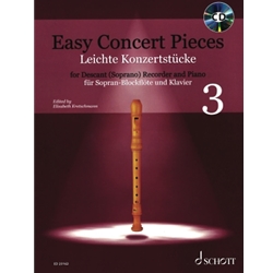 Easy Concert Pieces, Book 3 -  Soprano Recorder and Piano with CD