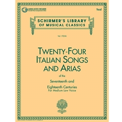 24 Italian Songs and Arias (Book/Audio) - Med Low Voice and Piano