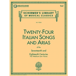 24 Italian Songs & Arias of the 17th & 18th Centuries - Medium Low Voice (Book with Online Audio)
