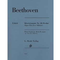 Sonata No. 26 in E-flat Major Op. 81a (Les Adieux) Revised Ed. - Piano Solo