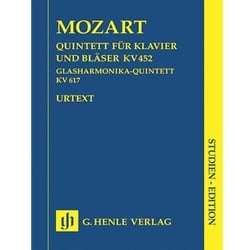 Quintet for Piano and Winds, K. 452 Harmonica Quintet K. 617 - Study Score
