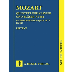 Quintet for Piano and Winds, K. 452 Harmonica Quintet K. 617 - Study Score