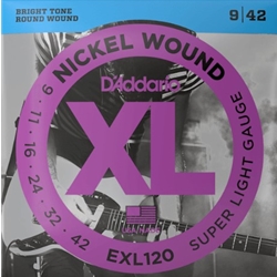 D'Addario EXL120 Nickel Wound Super Light (.009-.042) Electric Guitar Strings
