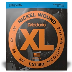 D'Addario XL Nickel Wound, Long Scale, 50-105 Medium Electric Bass Strings